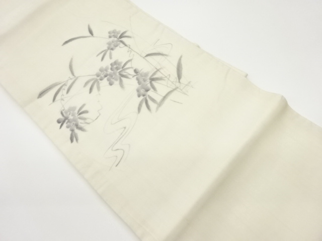 JAPANESE NAGOYA OBI FOR SUMMER / FLORAL PLANTS